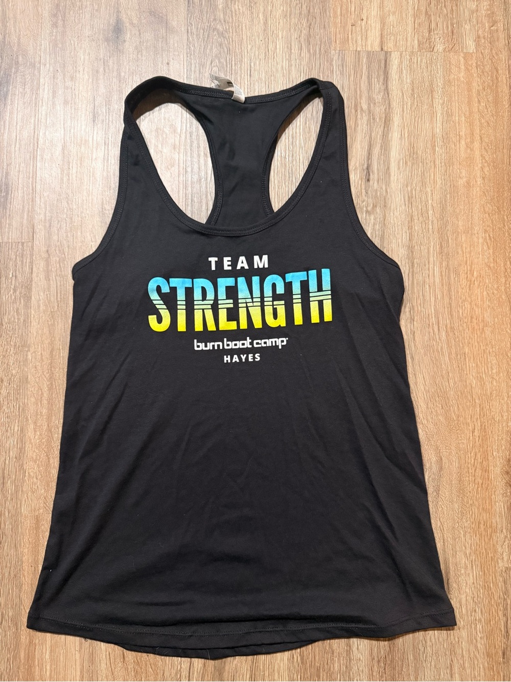 Burn Boot Camp Hayes Team Strength Black Racerback Tank